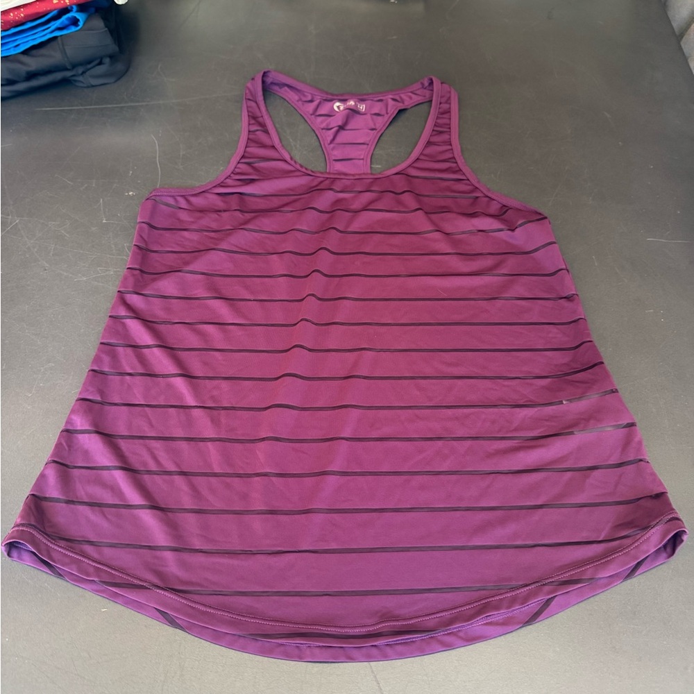 ZYIA burgundy Relaxed Racerback Tank Top